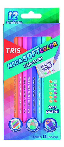 Lápis Cor 12und Mega Soft Color Tons Pastel Tris