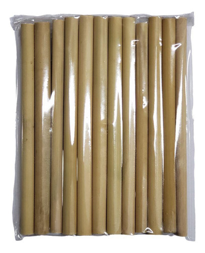 Canudo De Bambu Pacote 12un - 15cm