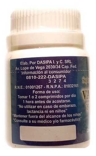 Valeriana + Vitamina B 6 X 60 Comprimidos. Dasipa