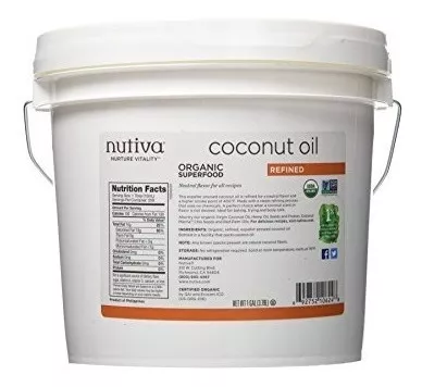 Aceite Coco Nutiva Organico 3.79lts Refinado 100% Puro