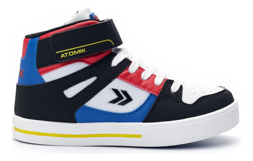 Zapatilla Botita Blanca/negra/azul/roja Spin Niños Atomik