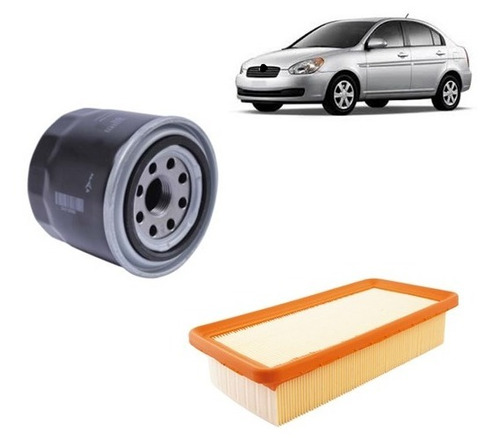 Kit Filtro Aire/aceite Para Hyundai New Accent 1.4 2007/2012