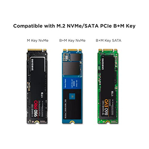 Carcasa De Aluminio Usb C Sin Herramientas M.2 Pcie Nvm...