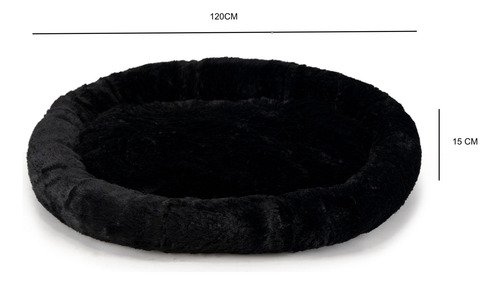 Cama Para Perro Tipo Dona Anti Estrés Xx-large Color Negro