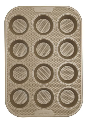 Goodcook Molde Cupcakes Acero Al Carbono Antiadherente Color Bronce