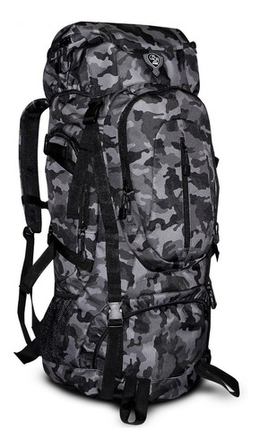 Mochila Camping Reforçada Clio Trilha 55l Impermeável Mc9171 Cor Camuflada