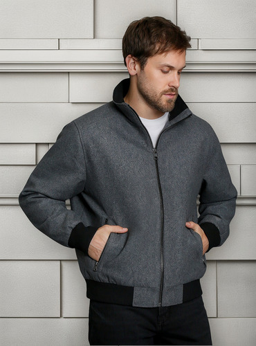 Chaqueta Wool Bomber Gris Calvin Klein
