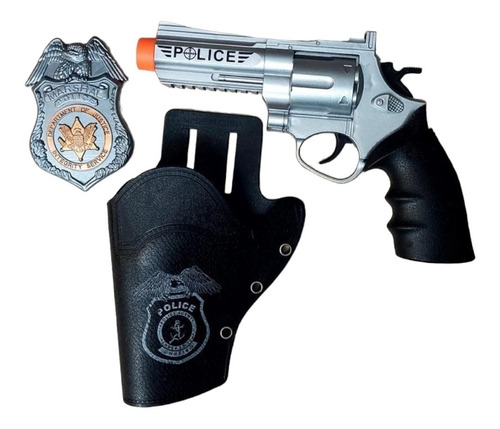 Pistola De Policía De Juguete Con Arnés Y Placa
