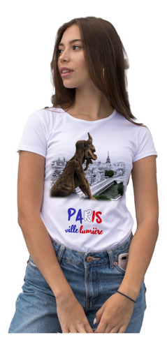 Playera Dama Estampada Moda Top Premium París Eiffel