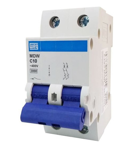 Mini-interruptor Termomagnetico 2polos - 10a Mdw-c10-2