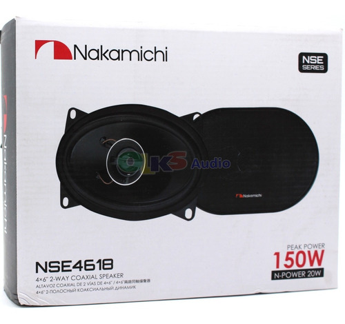 Bocinas Coaxiales 4x6 Pul 20w Rms 2 Vías Nakamichi Nse4618 Color Negro