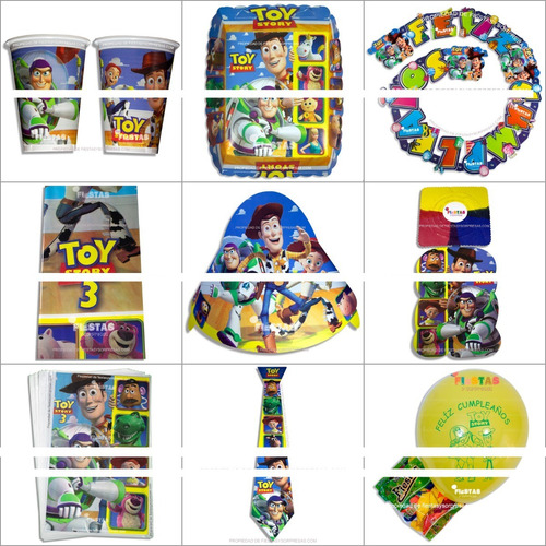 Kit Decoracion Fiesta Toy Story 24 Invitados (159 Artículos)