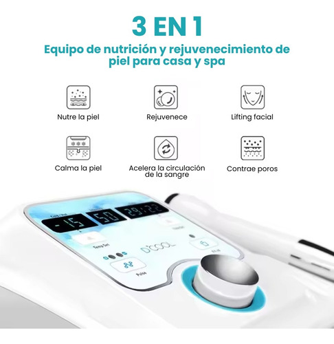 Electroporador Y Mesoterapia Profesional Dcool Con Gel 1kg Blanco
