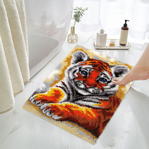 Latch Hook Craft Kit Diy Alfombra Costura Decoración Tigre