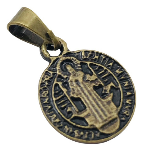 Pingente Medalha De São Bento Dourada Pequena
