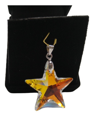 Pingente Estrela Swarovski Aurora Boreal 2,8cm Em Ródio