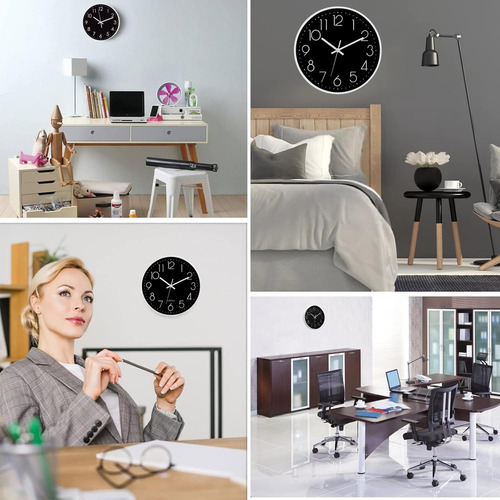 Relojes Pared Grandede 12 Pulgadas,sin Tictac,adecuados Para Sala De Estar, Comedor, Dormitorio, Aula Escolar