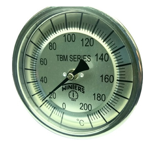 Termómetro Bimetálico Acero Inox. 100mm 0/200°c  Tbm40040b33