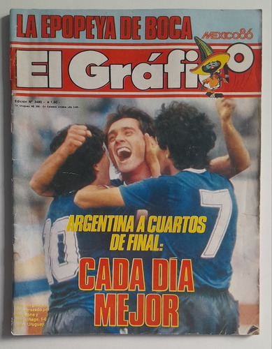 Revista El Grafico 3480 Argentina Uruguay Mundial Mexico 86