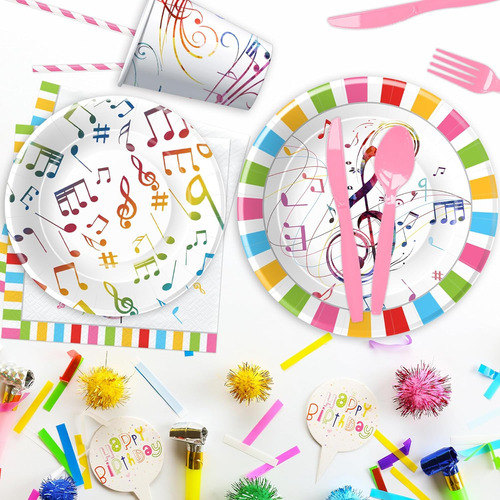 Decoración De Fiesta Temática Musical, Vajilla, Notas Musica