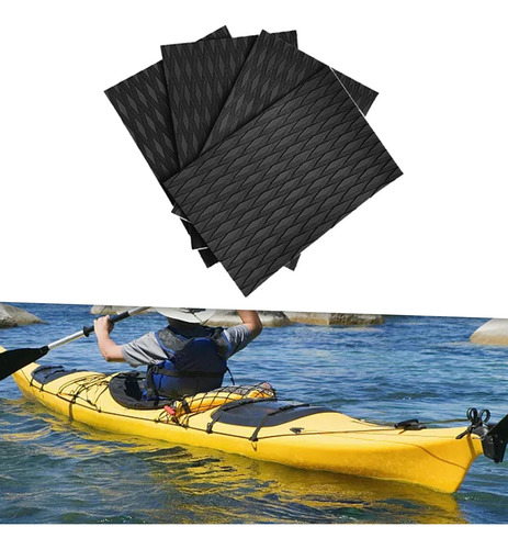 4x Deck Grip Mat Tabla De Surf Almohadillas De Negro