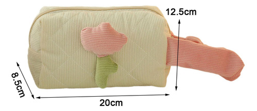 Bolsa De Maquillaje De Tulipán, Bolsa Mango Lateral Beige