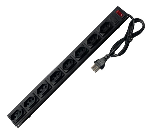 Filtro De Linha 8 Tomadas Gabinete Metálico 127/220V Porta Fusível Inmetro