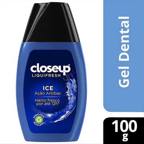 Gel Dental Closeup Liquifresh Ice Ação Antibacteriano 100g