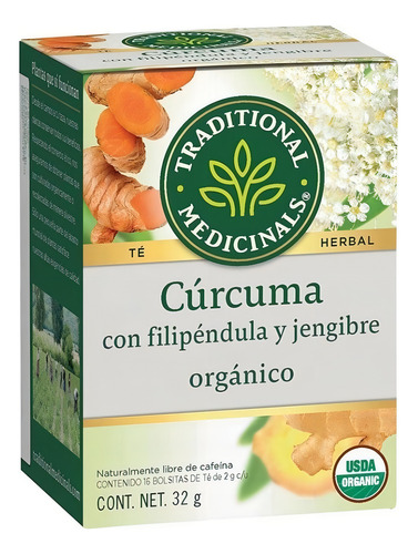 Té Traditional Medicinals Cúrcuma Con Jengibre 32g