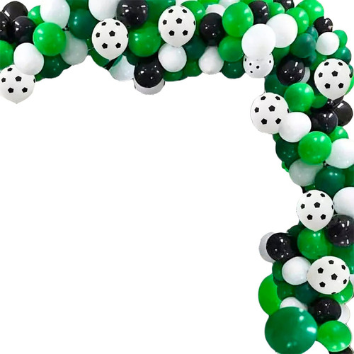 Decoracion Arco Globos Verde Negro Balon Futbol Hombre 