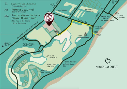 Estudio De Lujo En Venta En Playacar, 4 Albercas, Area Para