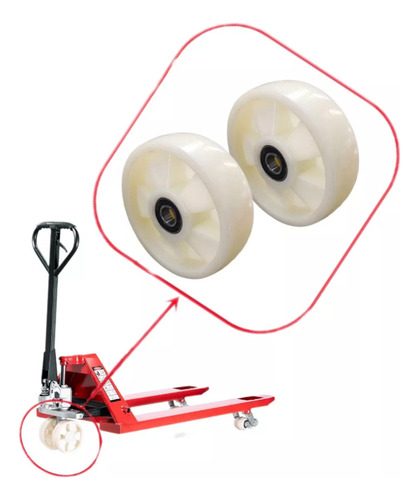 2pcs Rueda Patín Hidraulico Nylon Carga Direccional 180*50
