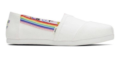 Alpargatas Toms Canvas Rainbow Webbing White Mujer