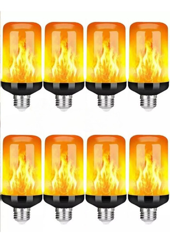 Lámpara De Llama De 8 Piezas, 4 Tipos De Bombillas Con Efect