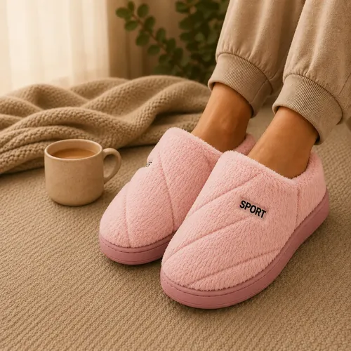 Pantufa Chinelo Feminina Forrada Peluciada Termica Confortáv Rosa 36-37