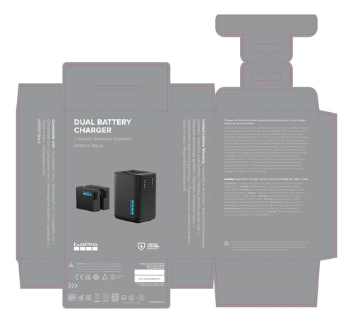 Cargador Dual Y 2 Baterias Enduro Gopro Hero 13