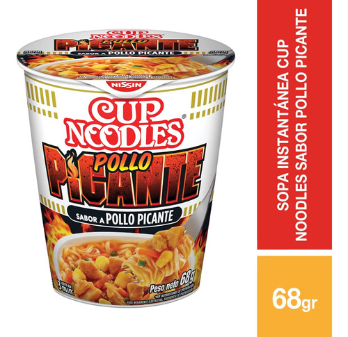 Sopa Instantánea Cup Noodles Sabor Pollo Picante - 68 Gr