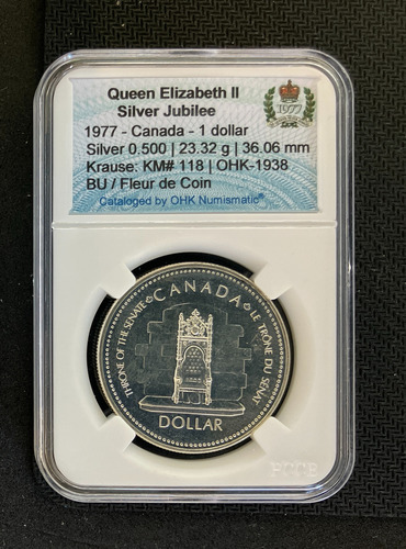 Moeda De Prata Canada Do Jubilei De Prata Rainha Elizabeth