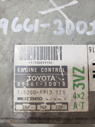 Ecu Pcm Toyota Pickup 1993 3.0 Automático (Usado)