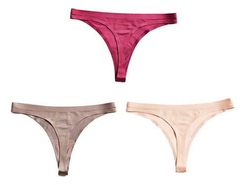 3pcs Lencería Femenina Sexy Panty Tanga Tallas Grandes