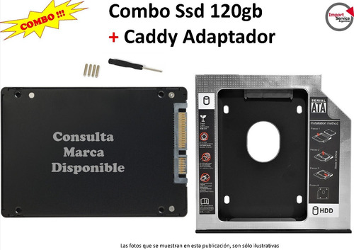 Imagen 1 de 8 de Combo Ssd 120gb + Caddy Adaptador