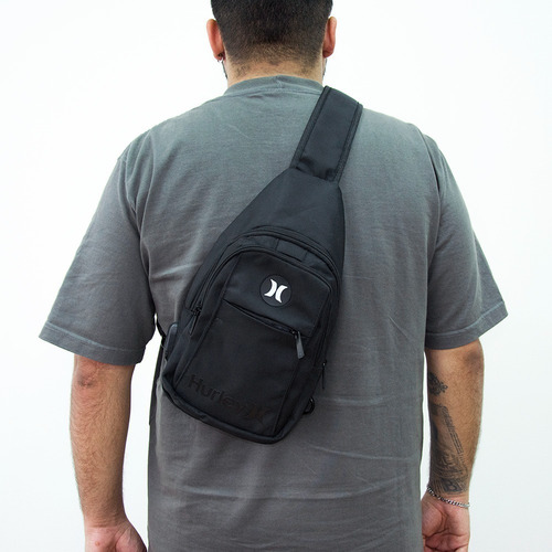 Bolsa Shoulder Bag Masculina Hurley Preto Poliéster Desenho Do Tecido Liso