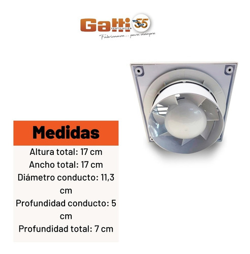 Imagen 7 de 9 de Extractor De Aire Baño 5 Gatti Ventilación Motor Potenciado