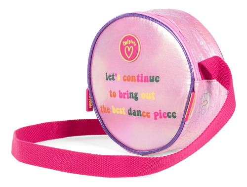 Bolsa Crossbody Cloe Para Niña Diseño Circular Iridiscente Color Rosa