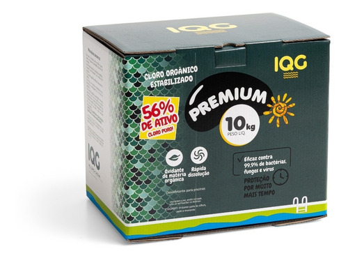 Cloro Puro Para Piscina - Premium Iqg - 10kg - Dicloro Org