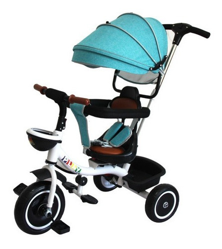 Coche Triciclo A Pedal Con Guía Y Guardado Para Niño Niña