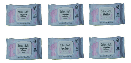 Toallitas Húmedas Baby Soft 6 Pack Con 56 Piezas Cada Una