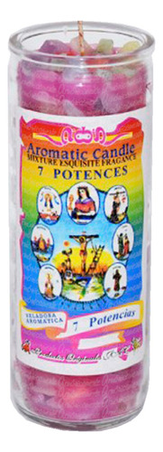 Veladora 7 Potencias Chakras - Fortuna Protección, Concretar