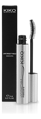 Máscara de pestañas Kiko Milano Unforgetable Volume & Curl, color negro