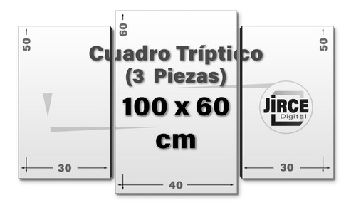 Cuadro Decorativo Moderno Rápidos Y Fuiriosos Jd-0617 G Tríptico 100x60 Cm Sin Marco